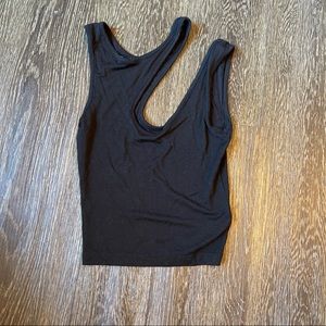 Black fun neck top